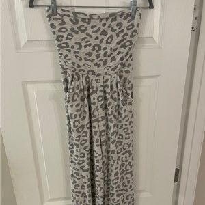 Antistar Gray Leopard Print Lounge Jumpsuit - XS
